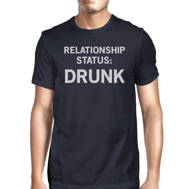 Relationship Status Mens Navy Crewneck Cotton TShirt Unique Graphic