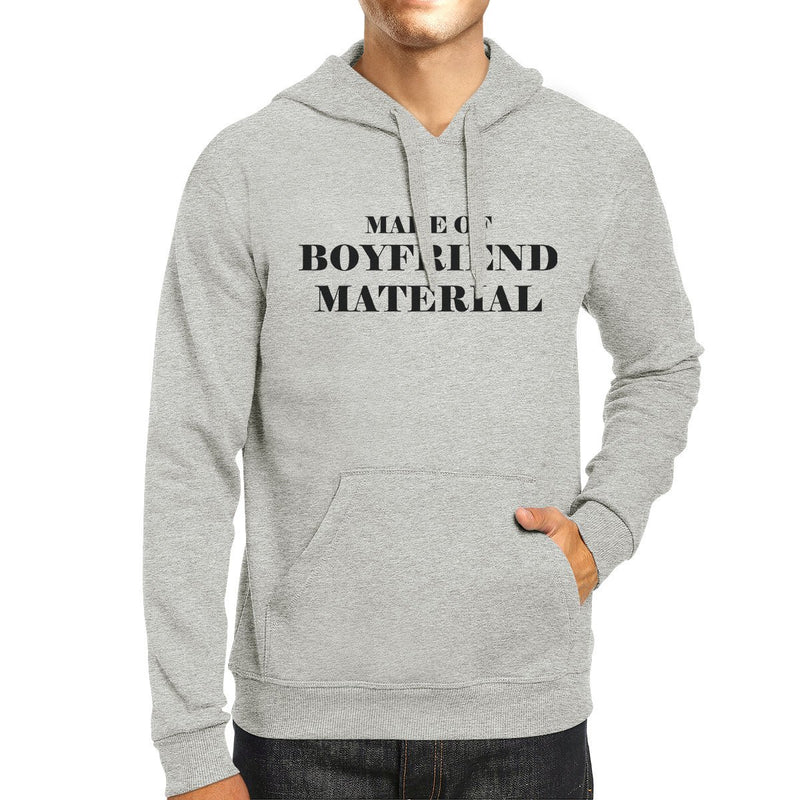 Boyfriend Material Unisex Grey Fleece Hoodie Cute Gift Idea For Him