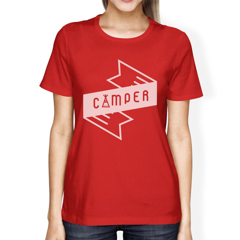 Camper Womens Red Crew Neck T-Shirt Simple Design Gifts For Friends