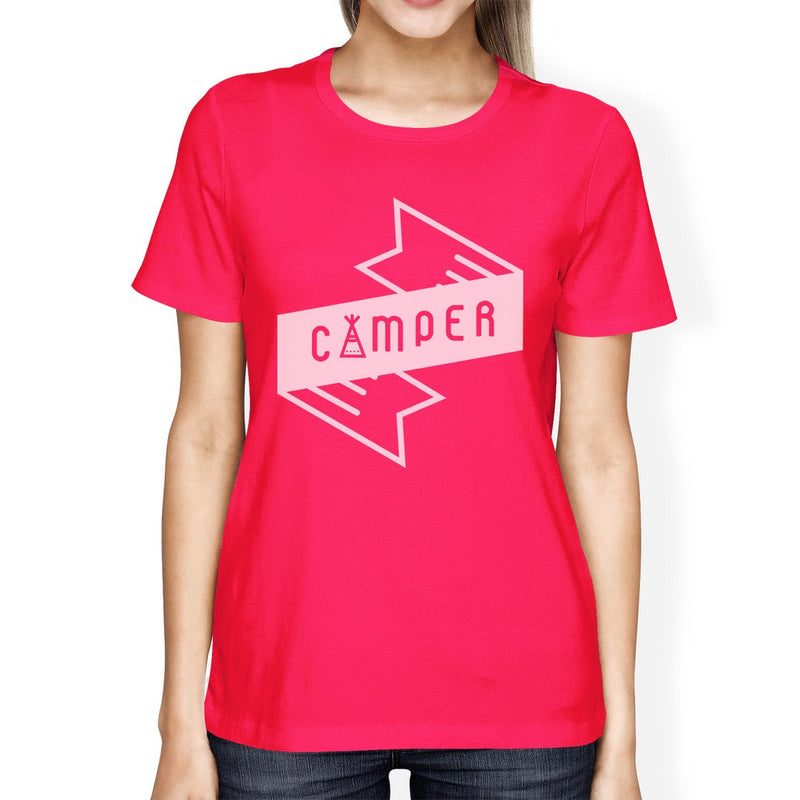 Camper Hot Pink Crew Neck Cotton Summer Cool T Shirt For Women
