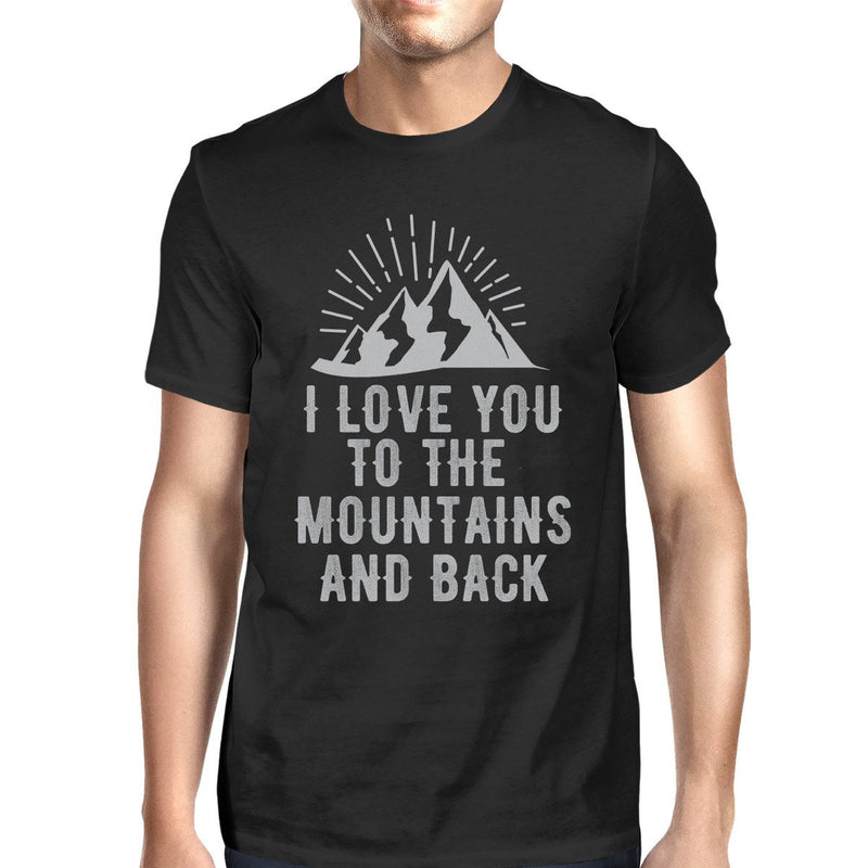 Mountain And Back Mens Black Short Sleeve T-Shirt For Hiking Lovers