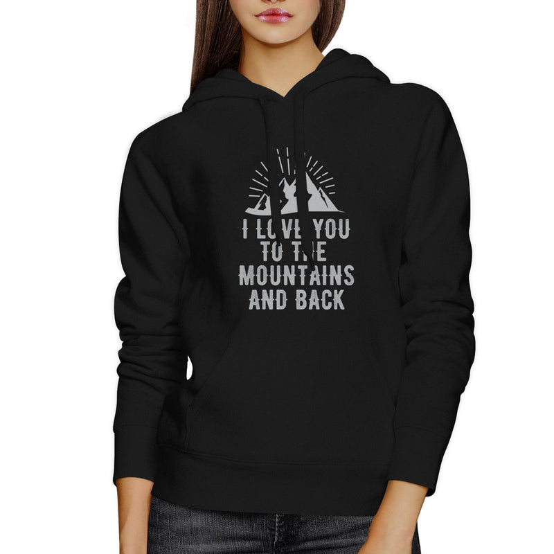 Mountain And Back Black Hoodie Cute Design Gift Ideas For Couples