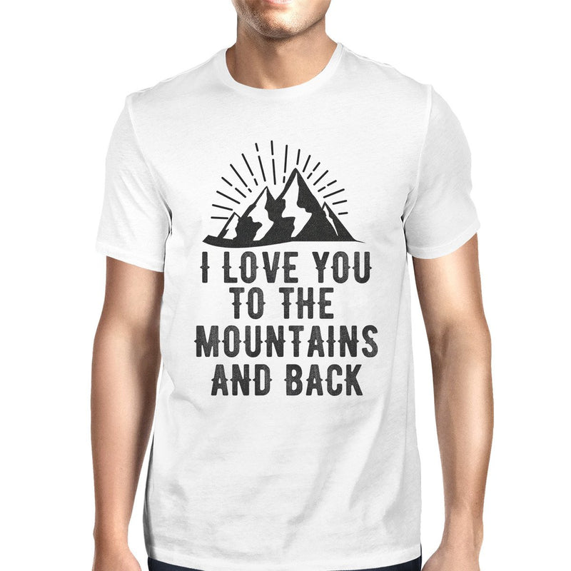 Mountain And Back Men's White Round Neck T-Shirt Gift For Grandpa