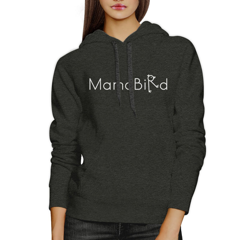 MamaBird Charcoal Grey Unisex Cute Graphic Hoodie Gift For New Moms