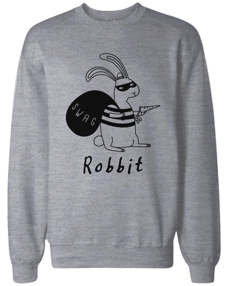Robbit Funny Christmas Grey Sweatshirt Great Gift Idea for Holiday