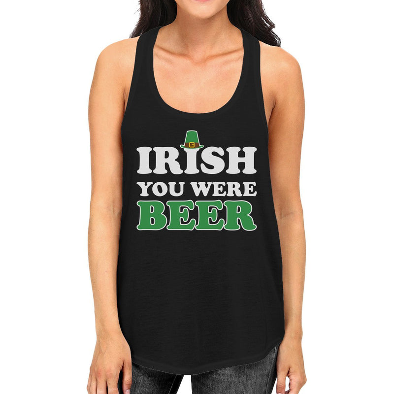 Irish You Were Beer Women's Black St Patricks Day Sleeveless Top