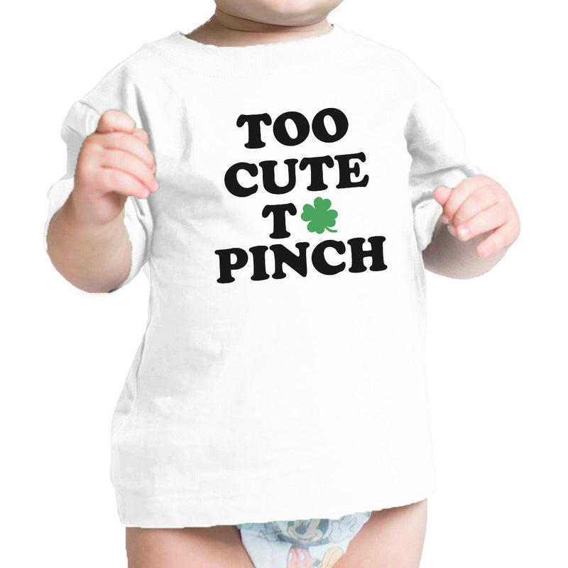 Too Cute To Pinch Black Cute Infant Baby Shirt For St Patricks Day