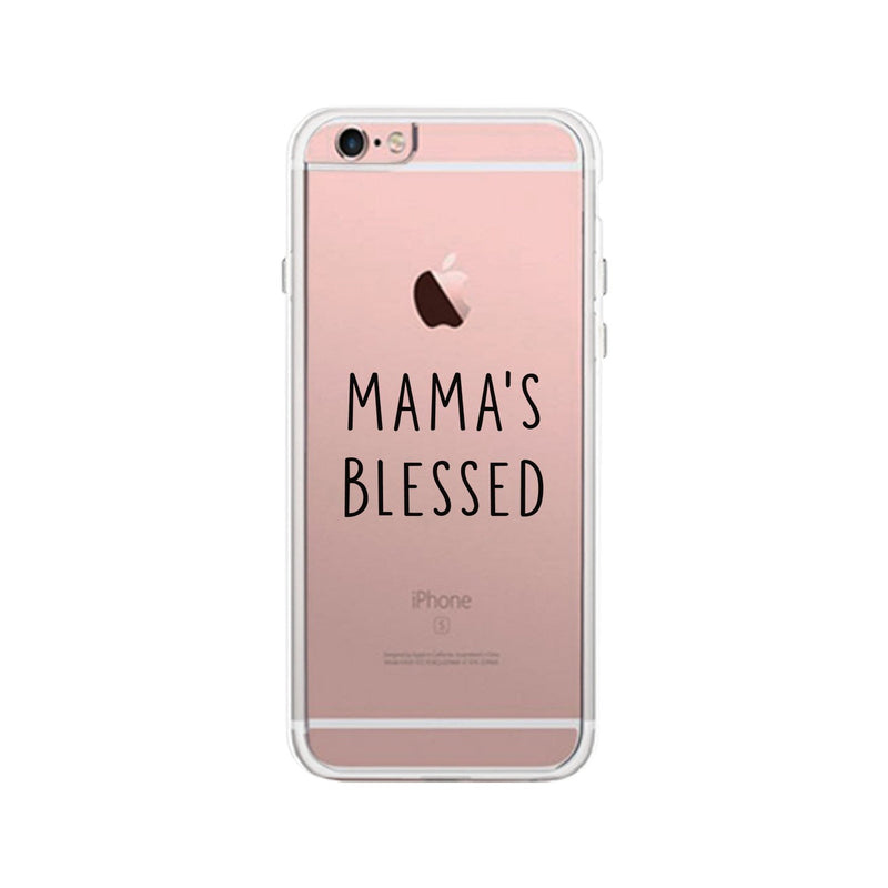 Mama's Blessed Clear Phone Case Unique Graphic Case For New Mom