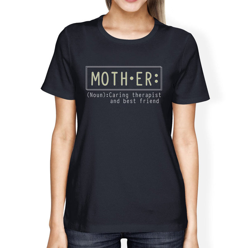 Mother Therapist Womens Navy Short Sleeve Top Cute Gifts For Her