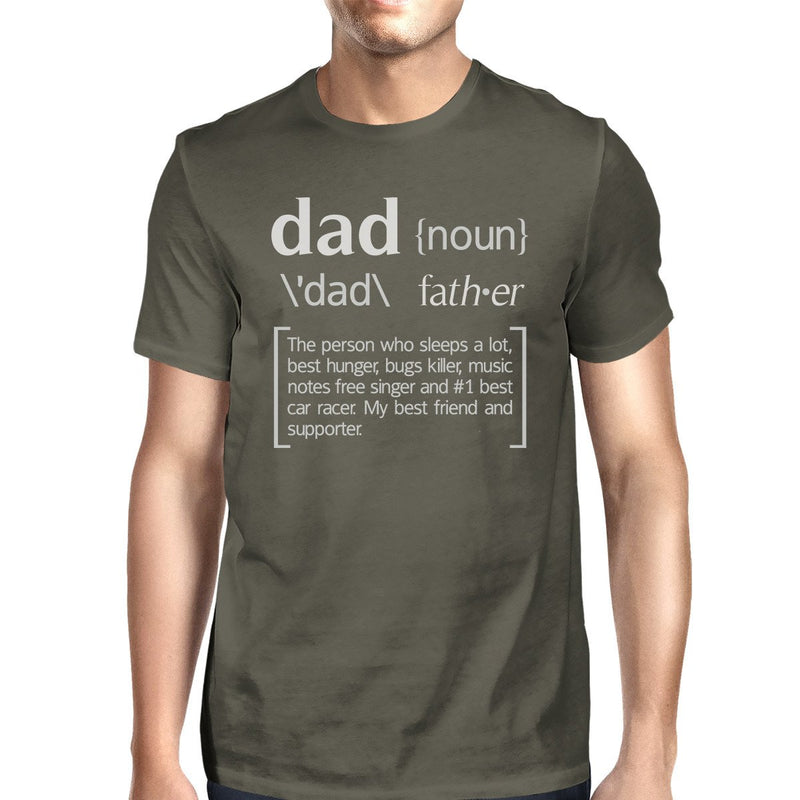 Dad Noun Mens Dark Grey Round Tee Fathers Day T-shirt Unique Design