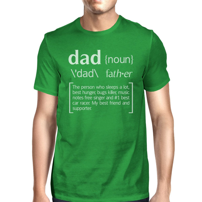Dad Noun Mens Green Cotton Tee Shirts Unique Birthday Gifts For Dad