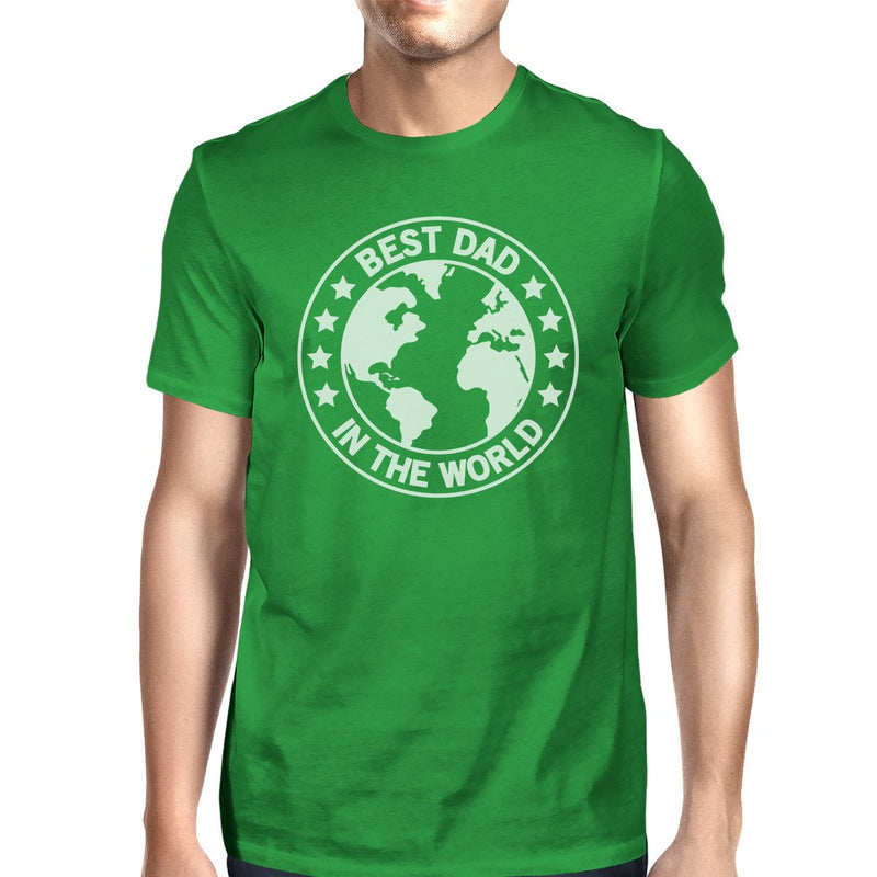 World Best Dad Mens Green Funny Graphic T-Shirt Fathers Day Gifts