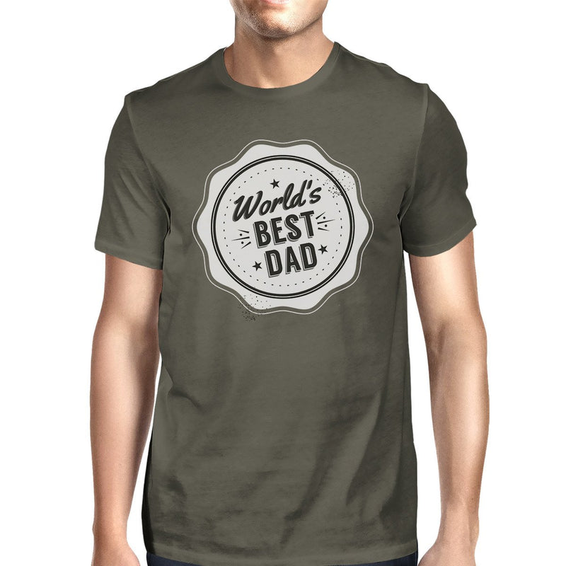World's Best Dad Mens Dark Gray Round Neck Shirt Funny Dad Gifts
