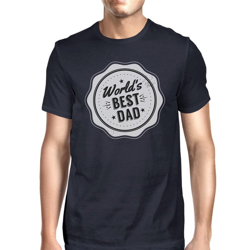 World's Best Dad Mens Navy Vintage Style Graphic Tee Gifts For Dad