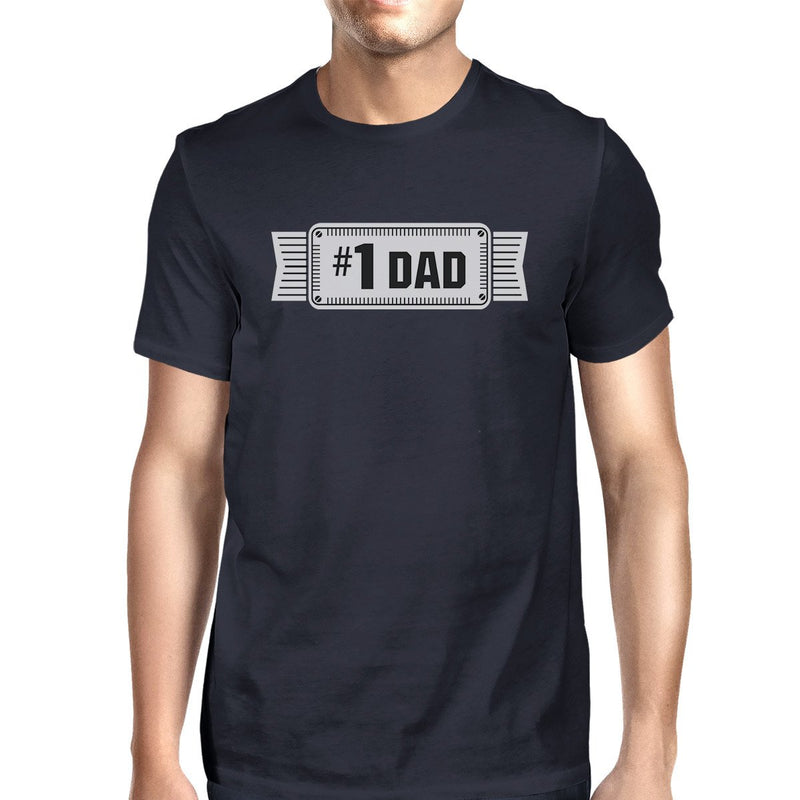 #1 Dad Mens Navy Vintage Style Graphic T-Shirt Unique Gifts For Dad
