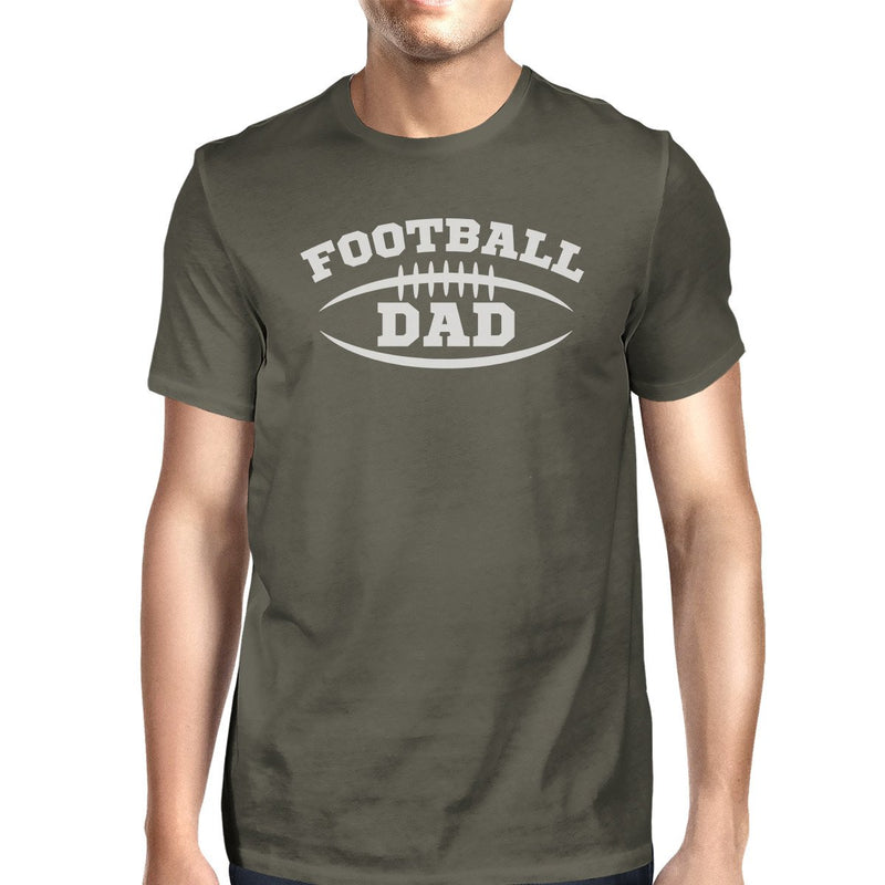 Football Dad Mens Dark Gray Cotton Graphic T-Shirt Unique Dad Gifts