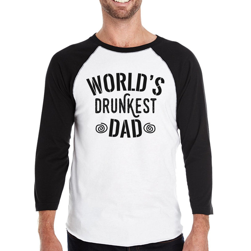 World's Drunkest Dad Mens Baseball Tee Funny Design T-Shirt For Dad