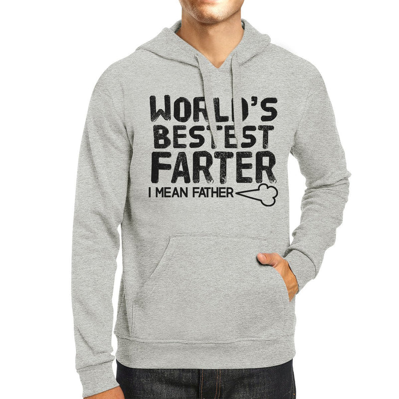 World's Bestest Farter Unisex Grey Pullover Hoodie Gift For Dad