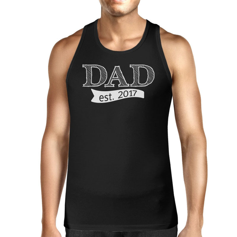 Dad Est 2017 Mens Black Unique Graphic Tank Top Cute New Dad Gifts