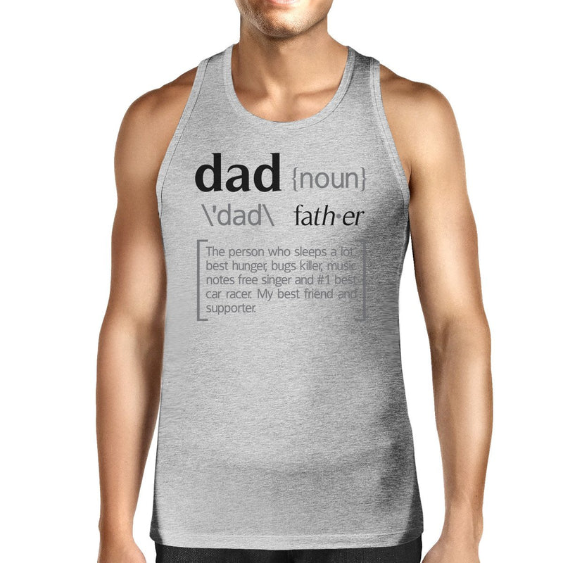 Dad Noun Mens Grey Cotton Tank Top Unique Fathers Day Gifts For Dad