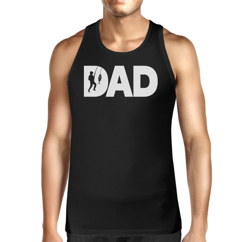 Dad Fish Mens Black Tank Top Fathers Day Gifts For Fishing Lovers