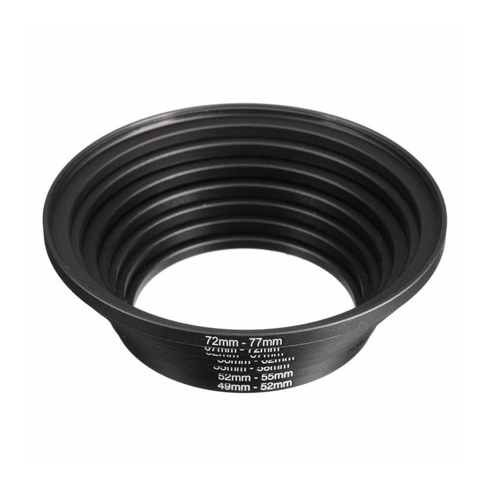 7PCS Lens Adapter Filter Set Metal Step Up Rings 49-52-55-58-62-67-72-77mm Adapte 49-77mm Lens ring A1M5 Universal Aluminum U0Q1