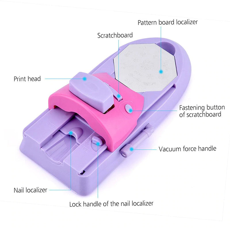 Nail Printing Machine DIY 3D Nail Art Printer Printing Manicure Machine With Metal Stamp Stamper Nail Tool Nail Printer Tool