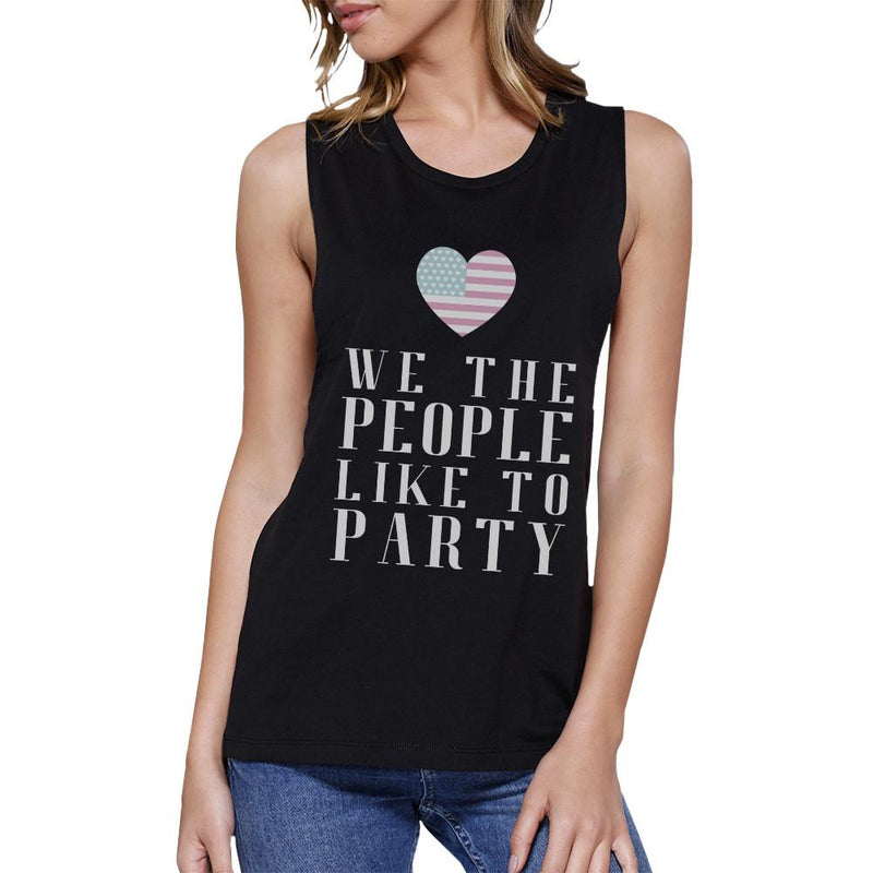 We The People Womens Funny Graphic 4th Of July Muscle Tank Top