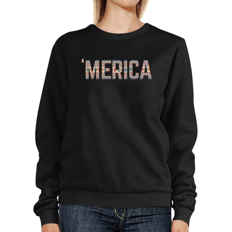 'Merica Unique Tribal Pattern Pullover Sweatshirt For 4th Of July