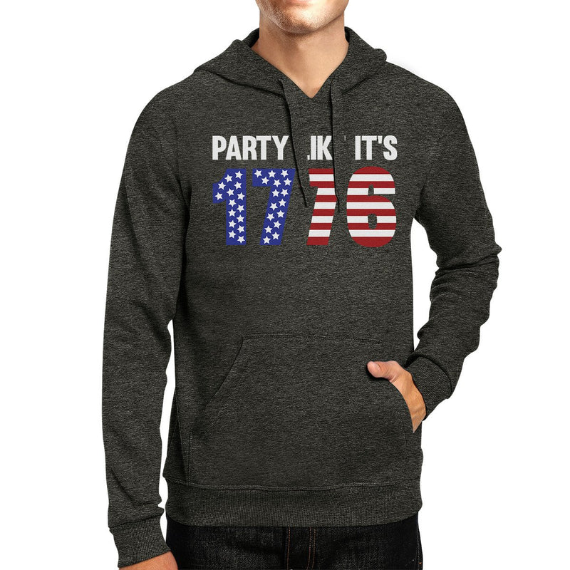 Party Like It's 1776 Unisex Gray Gift Hoodie For Independence Day