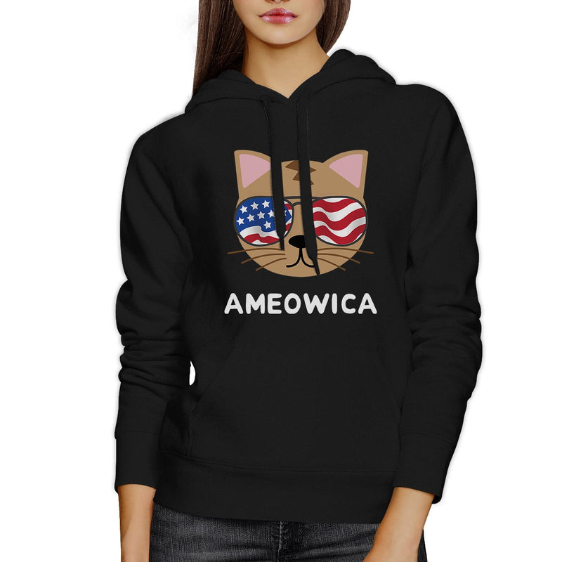 Ameowica Unisex Black Funny Design Hoodie Gift Ideas For Cat Lovers