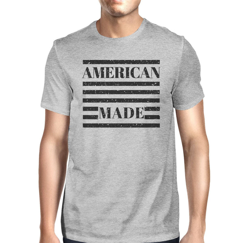 American Made Mens Grey Round Neck Tee Funny Saying 4th Of July Tee