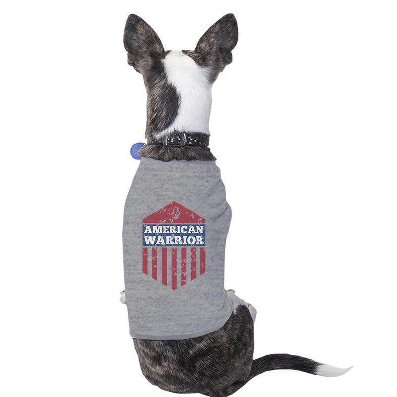American Warrior Gray Cute Graphic Pets Shirt For Independence Day