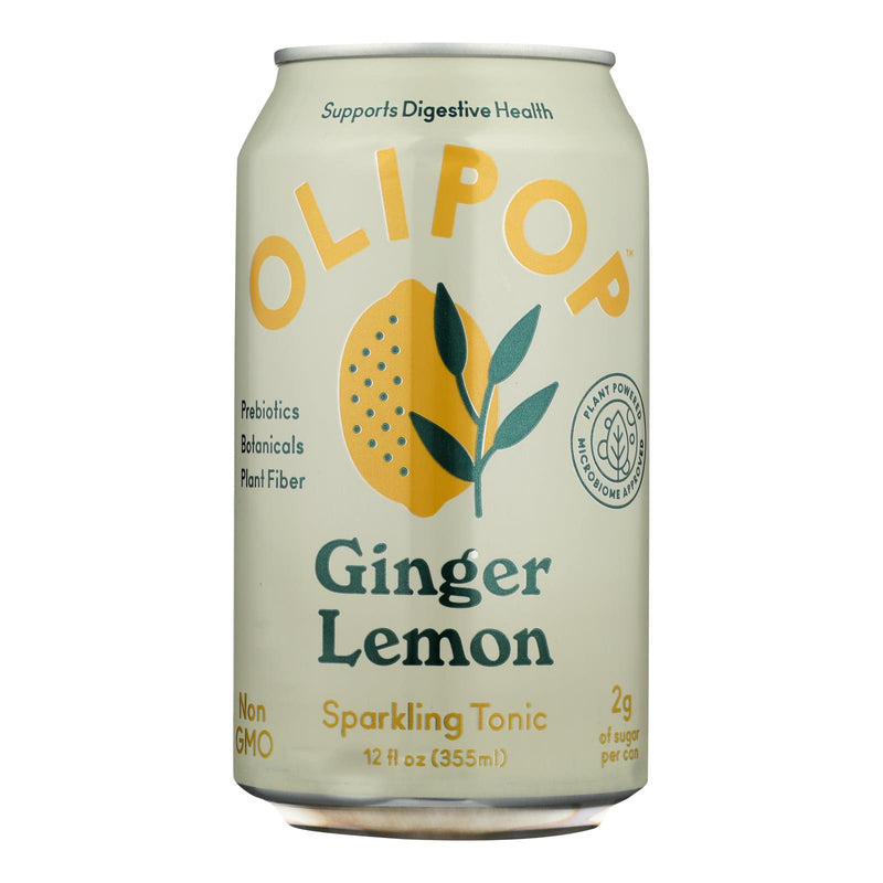 Olipop – Sprking Tonic Ginger Lemon – Karton mit 12–12 Fz