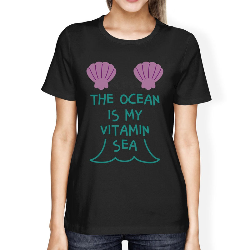 The Ocean Is My Vitamin Sea Cute Womens Lightweight Graphic Tshirt