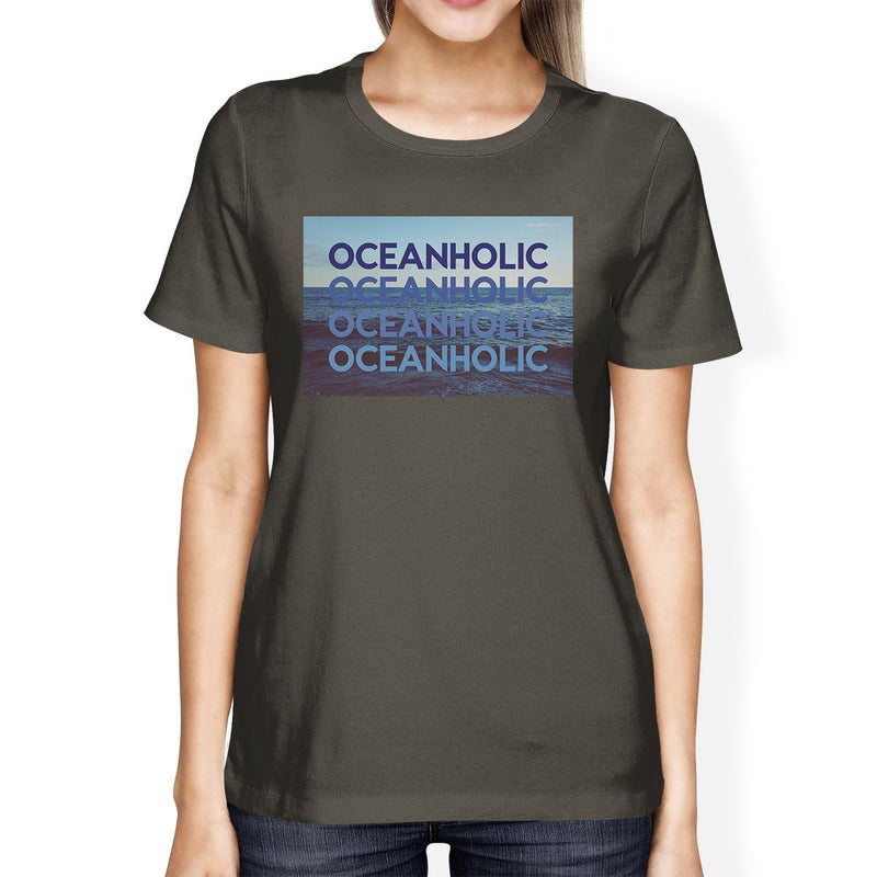 Ocean Holic Womens Short Sleeve Graphic T-Shirt Cotton Round Neck