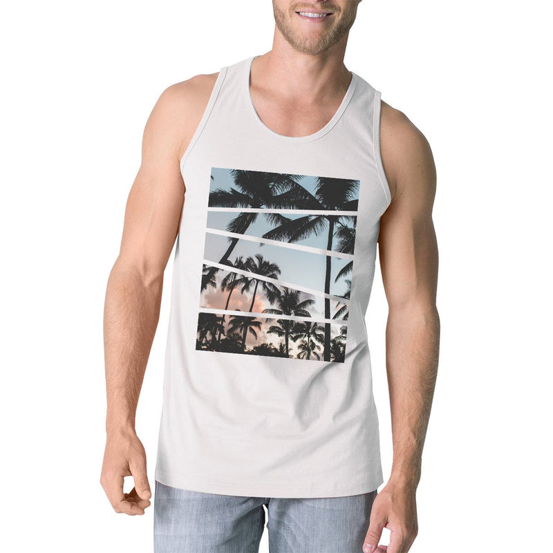 Palm Trees California Sunset Photography Mens Graphic Tanks Cotton