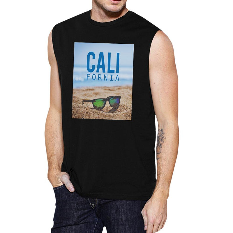 California Beach Sunglass Mens Lightweight Cotton Muscle Tank Top