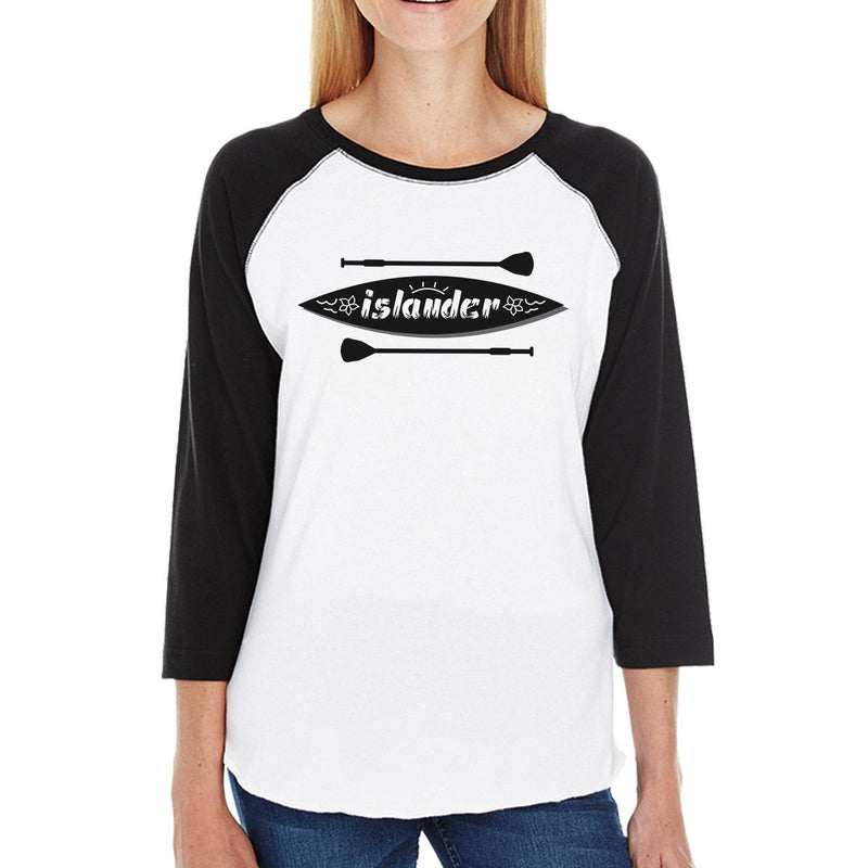 Islander Paddle Board Womens Cotton Baseball Shirt Crewneck Raglan