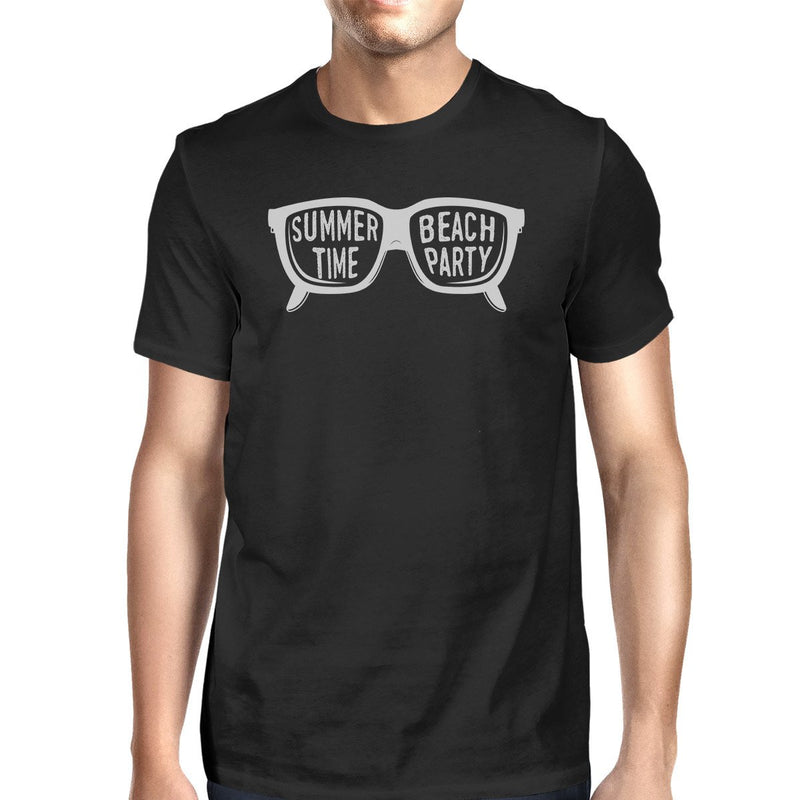 Summer Time Beach Party Mens Black Shirt