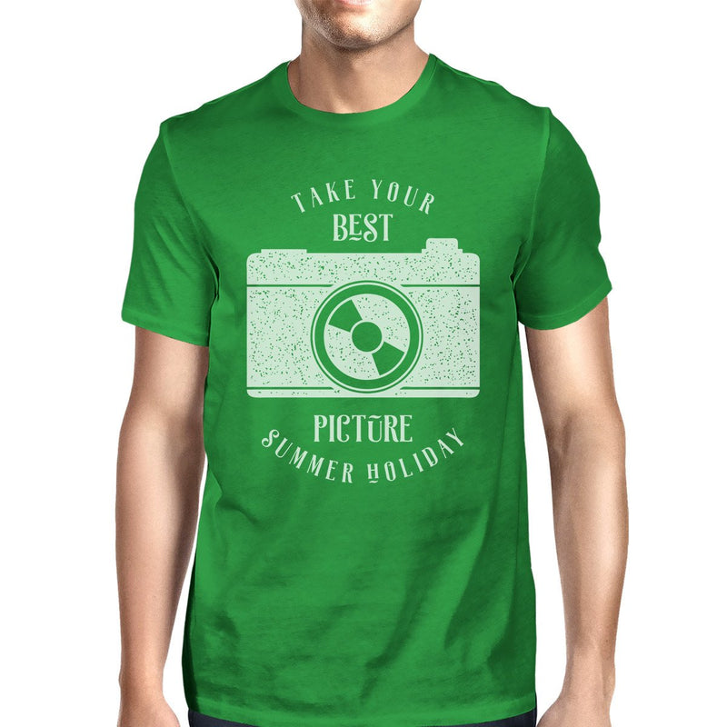 Take Your Best Picture Summer Holiday Mens Green Shirt