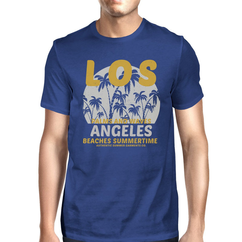 Los Angeles Beaches Summertime Mens Royal Blue Shirt