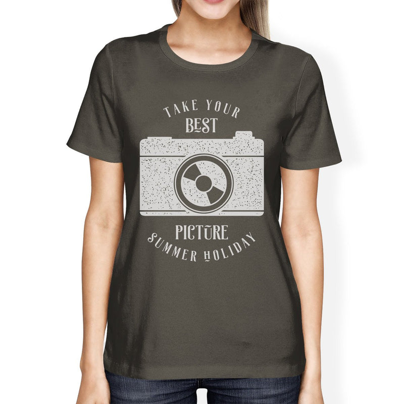 Take Your Best Picture Summer Holiday Womens Dark Grey Shirt