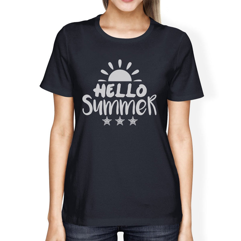 Hello Summer Sun Womens Navy Shirt