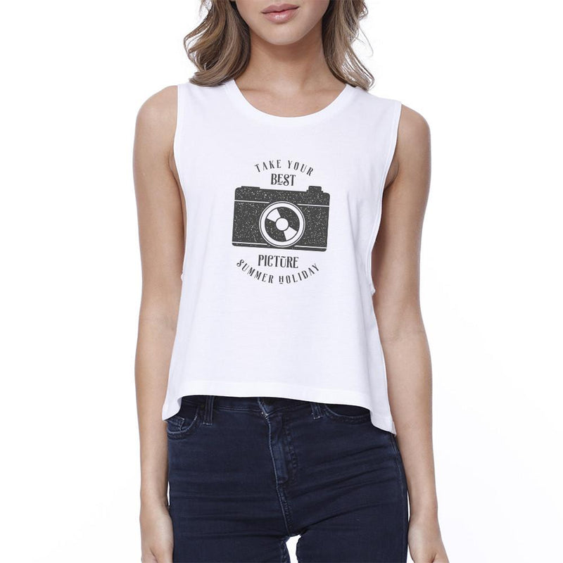 Take Your Best Picture Summer Holiday Womens White Crop Top