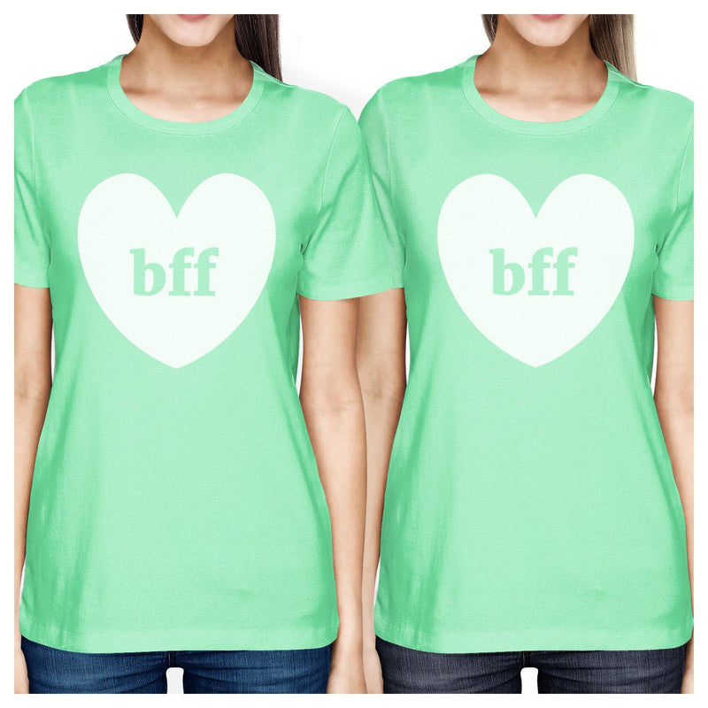 Bff Hearts BFF Matching Mint Shirts