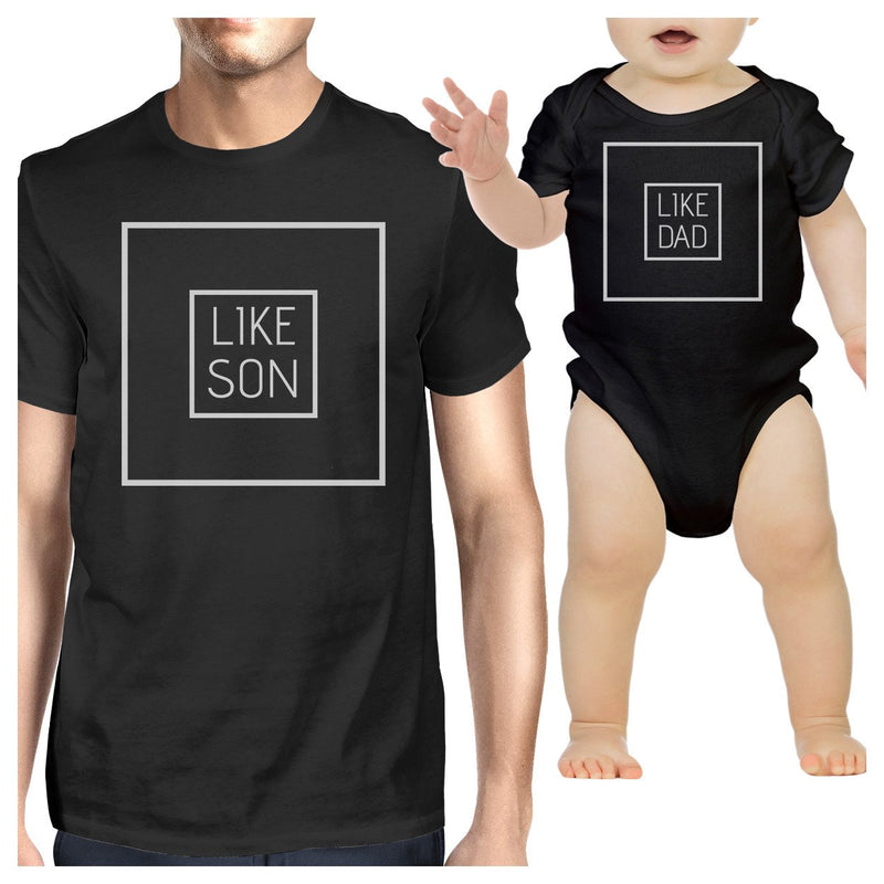 Like Son Like Dad Dad and Baby Matching Black Shirts