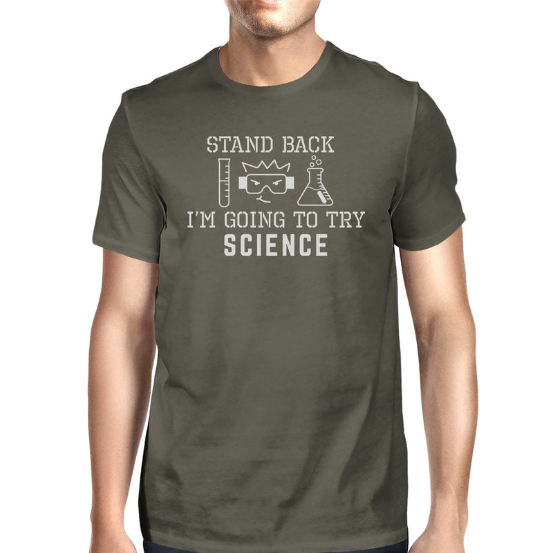 Stand Back Try Science Mens Dark Grey Shirt