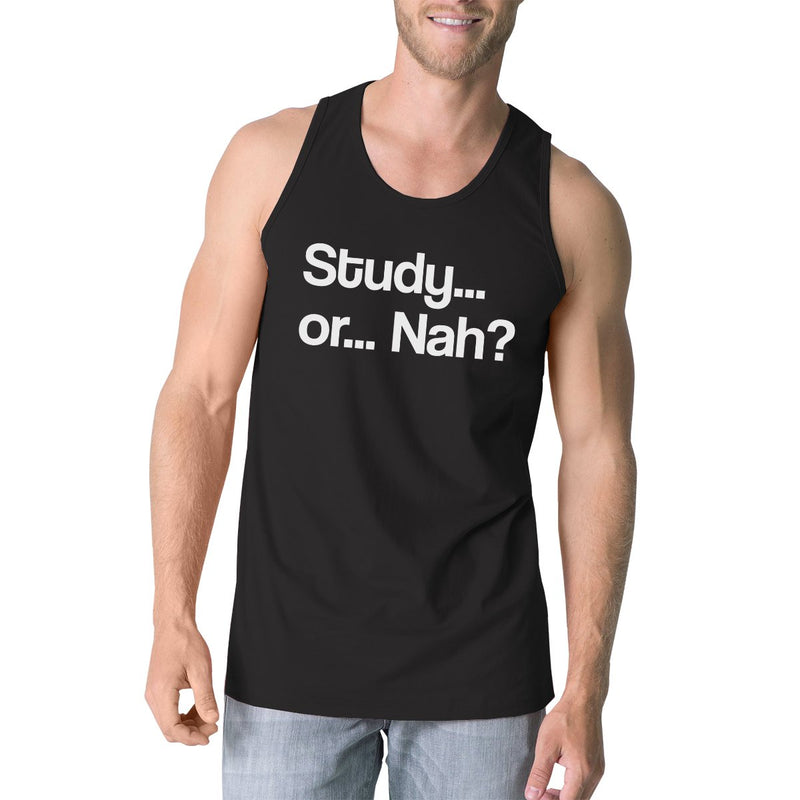 Study Or Nah Mens Black Tank Top