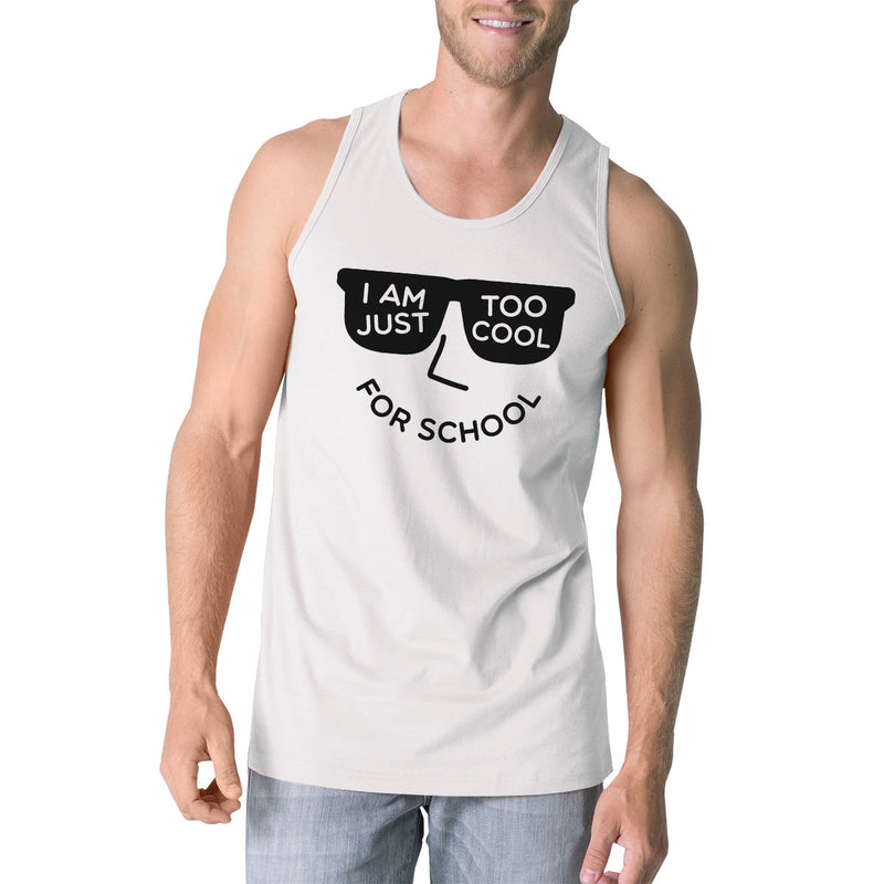 Too Cool For School Mens White Tank Top